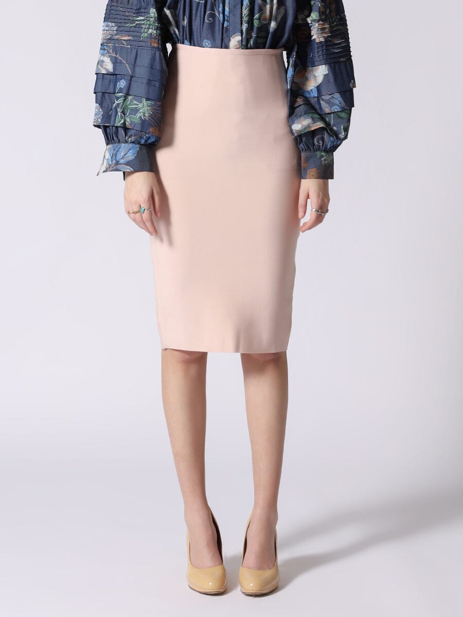 Bandage solid color midi skirt SKIRT Gracia Fashion BEIGE S 
