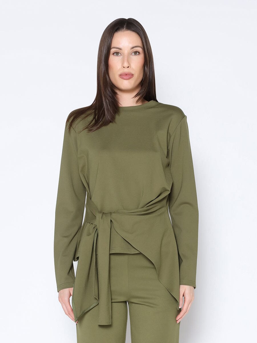 Bottom Tie String Point Top SET Gracia Fashion OLIVE S 