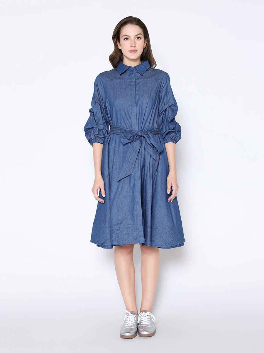 Denim Shirt Dress DRESS Gracia Fashion DENIM BLUE S 