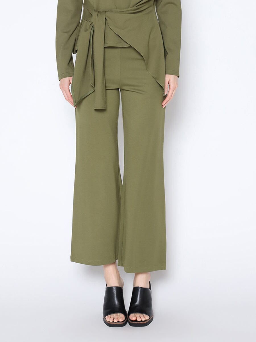 Spangle Detail on the Waist Pants SET Gracia Fashion OLIVE S 